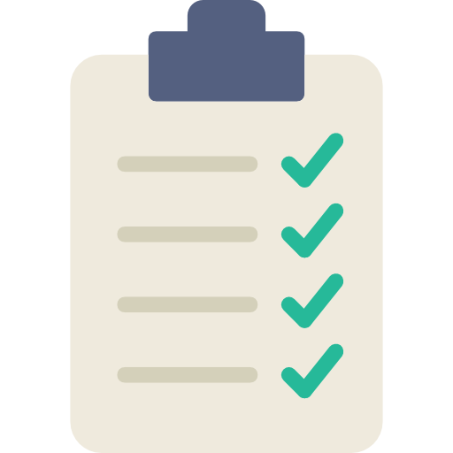 Clipboard_Checklist - hrEdge Consulting Clipboard with a four-item checklist and teal checkmarks, signaling a completed task list.