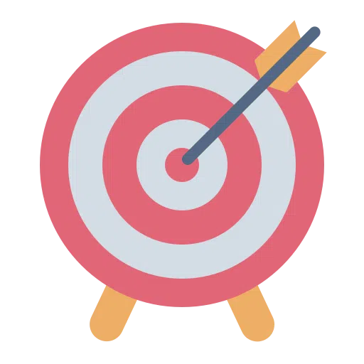 target - hrEdge Consulting Bullseye target with a dart stuck in the center on a stand.