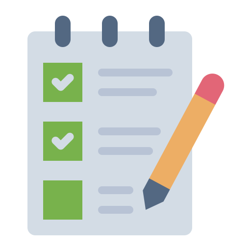 partnership - hrEdge - hrEdge Illustrated notepad with three green checkboxes and a pencil, representing a to-do list or task list.