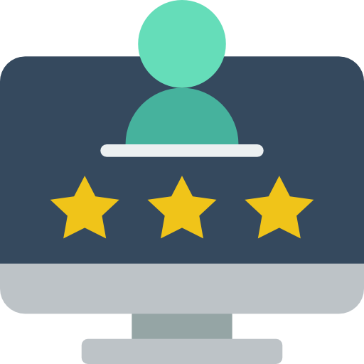 talent-retention - hrEdge - hrEdge Desktop monitor showing a user icon with a three-star rating beneath it.